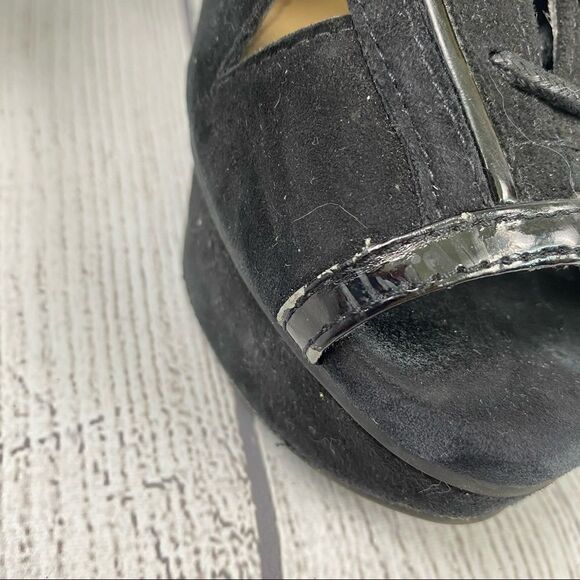 Gianni Bini open toe heeled booties black sz 7.5 women - Picture 4 of 11